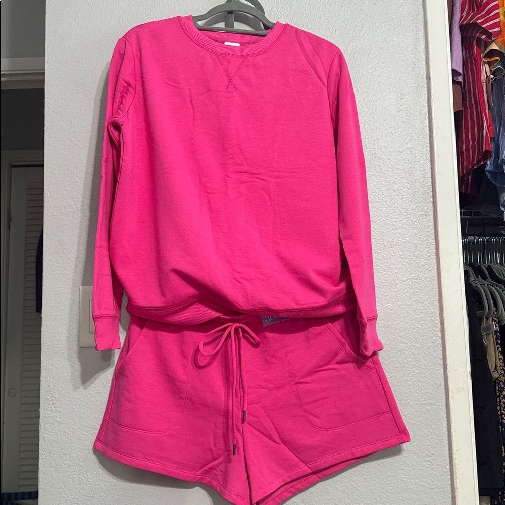 Stars Above Vibrant Pink Lounge Set/ Pajamas Set